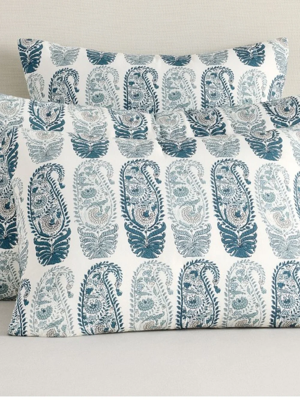 Set of 2 Pottery Barn Keely Paisley Comforter King Pillow Shams